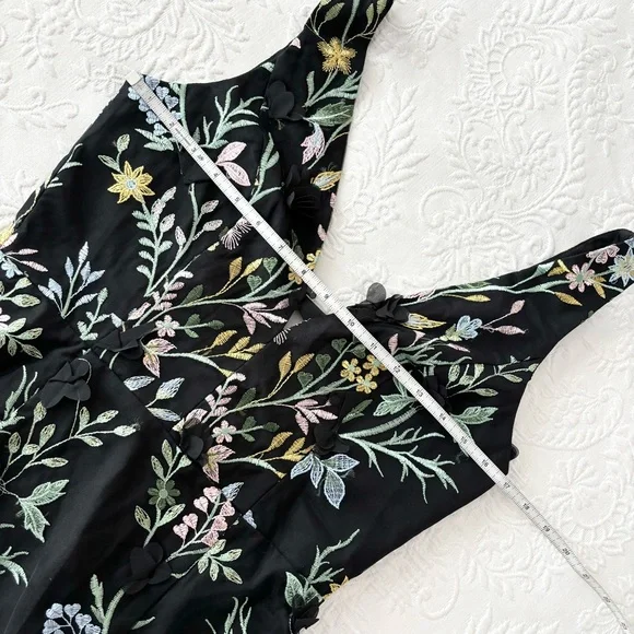 Lulu's Black Floral Embroidered Maxi Dress - Picture 7 of 9